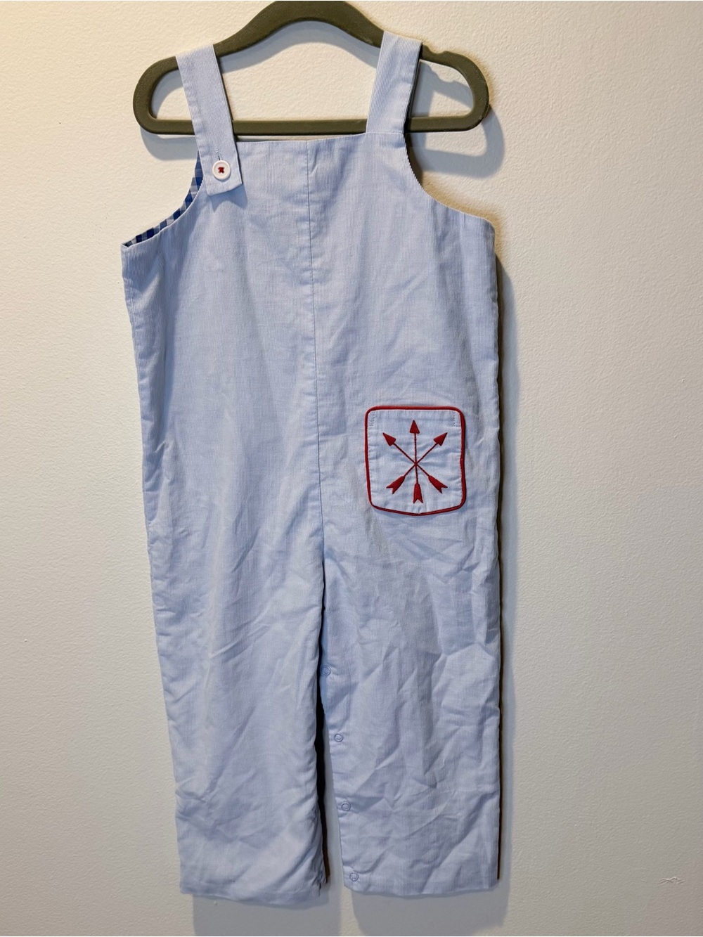 The Beaufort Bonnet Company Light Blue One-Piece with Red Arrow Pocket